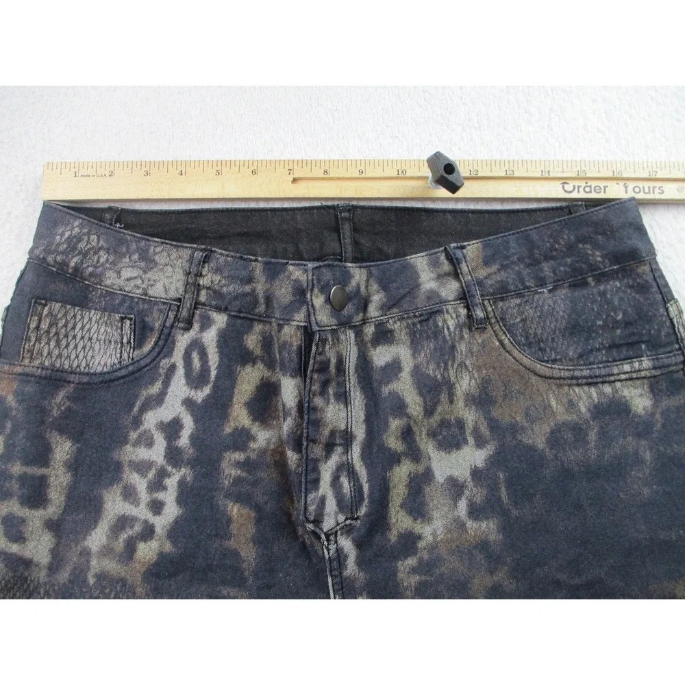 Frank Lyman Pants Womens XL Animal Print Snakeskin Leopard Skinny Stretch 223441